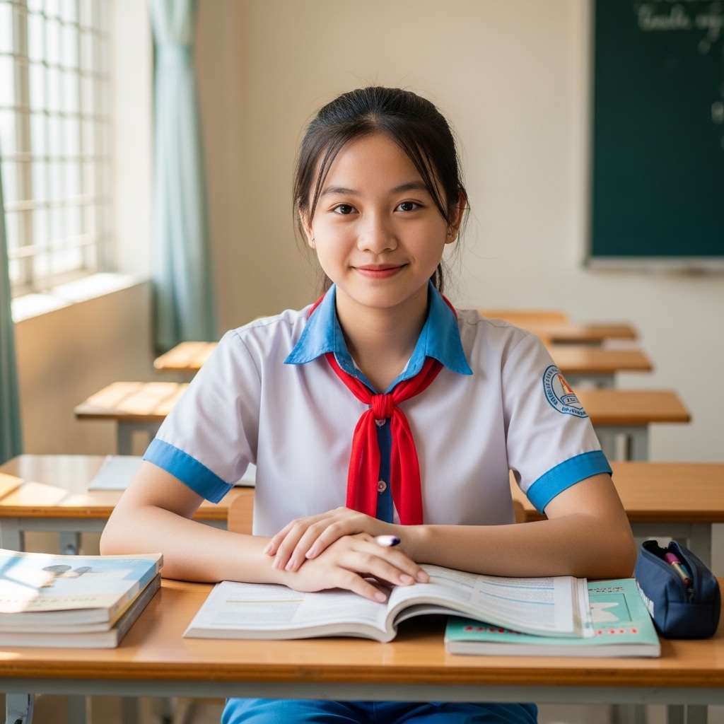 Thu Hà, học sinh lớp 6